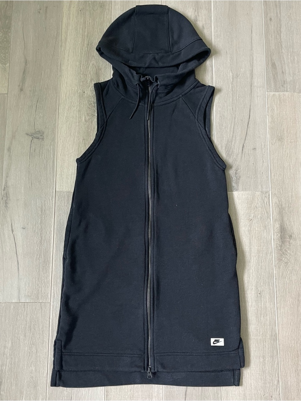 Nike Women’s Black Hooded Sleeveless Zip-Up Vest Hoodie Size Small